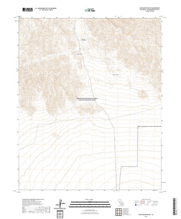 US Topo 7.5-minute map for Lead Mountain SW CA on Sale