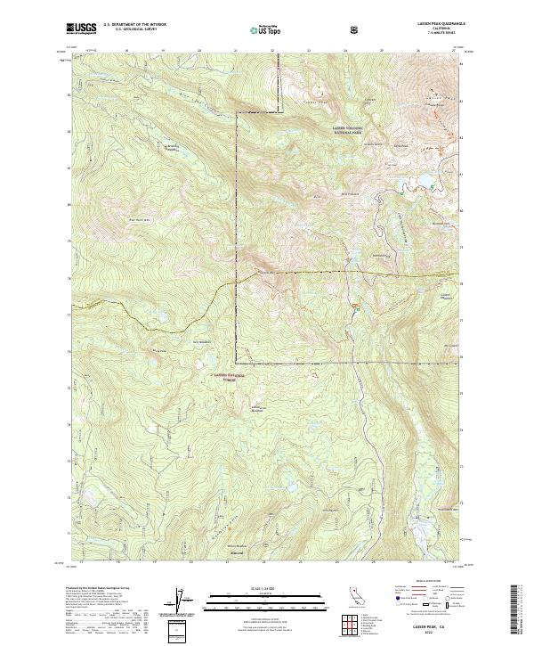 US Topo 7.5-minute map for Lassen Peak CA For Cheap