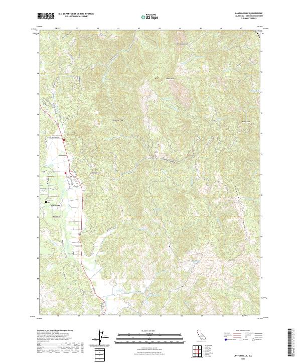 US Topo 7.5-minute map for Laytonville CA Fashion