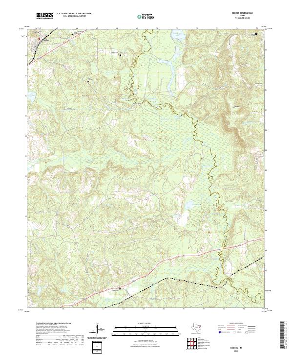 US Topo 7.5-minute map for Neches TX For Sale