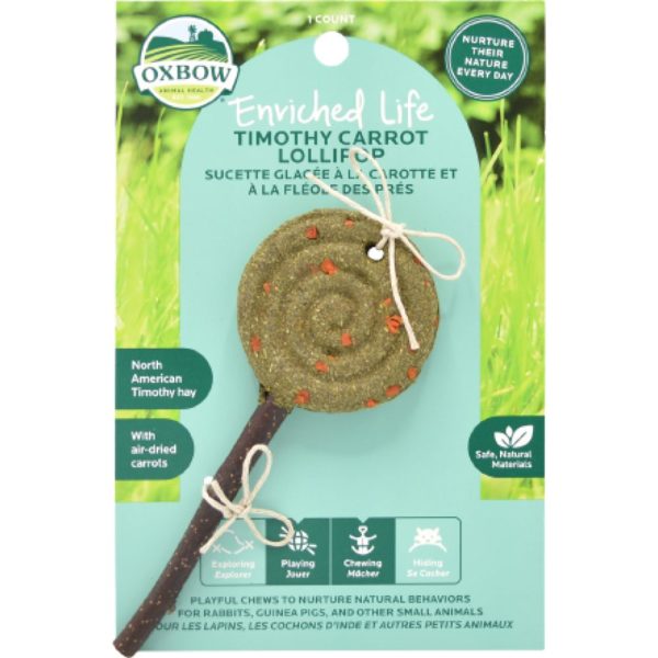 Oxbow Enriched Life Timothy Lollipop Chew Toy For Small Animals (Carrot) Hot on Sale